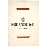 M.C.C. tour of South Africa 1938/39. 'South African Tour 1938-1939'. Official players itinerary