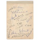 Gloucestershire C.C.C. 1948. Album page signed in ink by twenty Gloucestershire players.