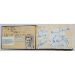 Sporting autographs c1950-1955. Brown autograph album comprising a comprehensive and extensive