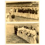England v Australia, 2nd Test. Lord's 1938. Nice selection of four plain back real photograph mono