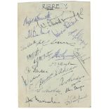 Surrey C.C.C. 1946. Album page signed in ink by twenty one Surrey players. Signatures are Bennett (