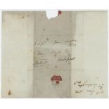 Stephen Lushington. Original signed free-front envelope to Henry Taylor of Pontefract, dated 17th