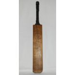 England, New Zealand and Counties 1931. Gradidge 'Super' Harrow size cricket bat profusely signed in