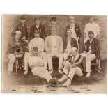 Nottinghamshire C.C.C. 1888. Early original sepia photograph of the 1888 Nottinghamshire team seated