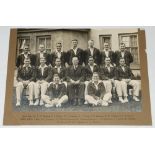 South Africa tour to England 1935. Large official mono photograph of the South African touring party