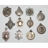 Cricket medals 1902-1948. Eleven metal cricket medals, of which nine are hallmarked silver.