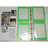 County cricket 1974-1975. A good selection of autographed ephemera in two white binders organised by