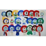 Football club rosettes 1950/60's. Excellent and attractive collection of twenty two English club