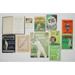 Cricket books and annuals. Selection of eleven cricket books and annuals. Titles include 'Forsyth'