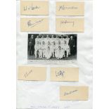 New Zealand tour to England 1937. Seven excellent signatures in ink of members of the New Zealand