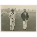 Don Bradman. Australia tour to England 1948. Original mono press photograph of the Captains, Don