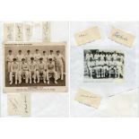 Lancashire C.C.C. 1920s. Nine signatures in ink of Lancashire players, each on individual piece laid