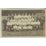 Tottenham Hotspur 1905/06. Early mono real photograph postcard of the team and officials, standing