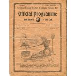Tottenham Hotspur v Aston Villa. English League Division 1. Season 1911-1912. Original programme for