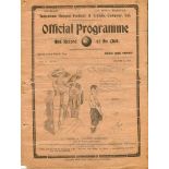 Tottenham Hotspur v Music Hall Artistes. Friendly. Season 1912-1913. Original programme for the