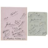 Middlesex C.C.C. 1934 and 1936. Two album pages, one nicely signed in black ink by twelve members of
