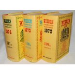 Wisden Cricketers' Almanack 1972, 1973 and 1974. Original hardbacks with dustwrapper. Minor age