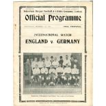 England v Germany 1935. Official programme for the International match played at White Hart Lane