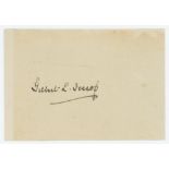 Gilbert Laird Jessop. Gloucestershire & England 1894-1914. Excellent early ink signature of Jessop
