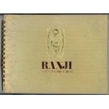 'Ranji. A Centenary Album'. Vasant Raiji, Bombay 1972. Original decorative gold boards. Wear to