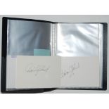 Australia Test cricketers. Small black file comprising a good selection of forty six signatures of