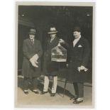 M.C.C. tour to South Africa 1927/28. Excellent original mono press photograph of Ian Peebles being