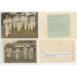 Australia tours to England 1953 and 1956. Two original mono press photographs of the Australian team