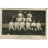 Tottenham Hotspur 'F.A. Cup Winners' 1921. Mono real photograph postcard of members of the Cup Final