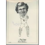 Kent. Selection of seven mono caricature prints of Kent players by artist D. Waugh, each signed by