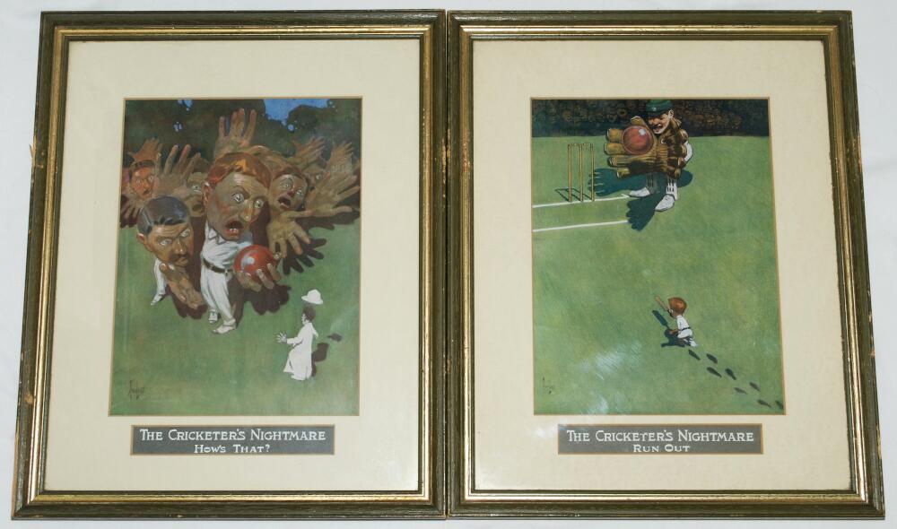 'The Cricketer's Nightmare'. Fred William Leist. Excellent collection of five colour limited edition - Image 3 of 3