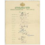 Australia tour to England 1953. 'Coronation Tour'. Official 'Australian Board of Control for