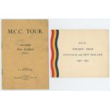'M.C.C. Tour of Australia & New Zealand 1950/51'. Official player itinerary for the tour giving list