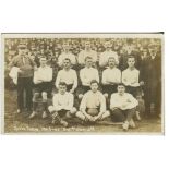 Tottenham Hotspur v Hull City, F.A. Cup 1st round 1907. Early mono real photograph postcard of the