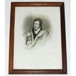 John Bligh, 4th Earl of Darnley. Original mono engraving of Bligh, half length in ceremonial