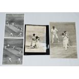 Australia v India 1967/68. Four original mono press photographs of action during the 1967/68 Test