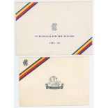 M.C.C. tour to Australia and New Zealand 1954/55. Official M.C.C. Christmas card with title and M.
