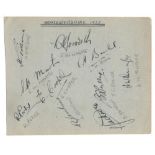 Worcestershire C.C.C. 1937. Album page nicely signed in black ink by ten Worcestershire players.
