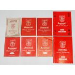 Arsenal Football Club Official Handbooks for 1949-50, 1950-51, 1951-52, 1952-53, 1953-54, 1956-57,