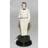 William Clarke. China figure of Clarke in cricket attire. To base 'William Clarke. Founder of