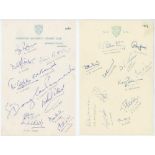 Cambridge University 1958-1960. Three official autograph sheets, each on Cambridge University headed