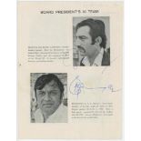 M.C.C. tour to India 1972/73. Original programme for the first match of the M.C.C. tour v Indian