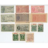 Kumar Sri Ranjitsinhji. A selection of thirteen revenue stamps for the Indian State of Nawanagar