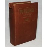 Wisden Cricketers' Almanack 1938. 75th edition. Original hardback. Tear to head of spine paper,