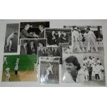 Cricket press photographs 1960s-1990s. Approx. fifty original mono and colour press photographs,