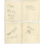 Test and County autographs 1920s-1950s. Four album pages comprising ten signatures in pencil of