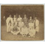 Crystal Palace Cricket Club 1892. Original sepia photograph of the Crystal Palace team seated and