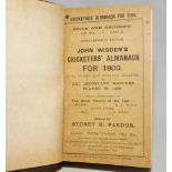 Wisden Cricketers' Almanack 1900. 37th edition. Original paper wrappers. Bound in brown boards