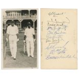 West Indies tour to England, Scarborough 1933. Original mono real photograph postcard of the West