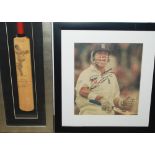 Signed cricket pictures. Selection of four framed signed printed images of Test players, Alec