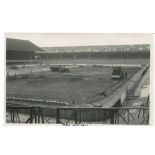 Tottenham Hotspur 1952. Three mono postcard size photographs depicting the re laying of the pitch at